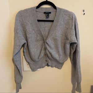 Gray Forever21 cropped cardigan